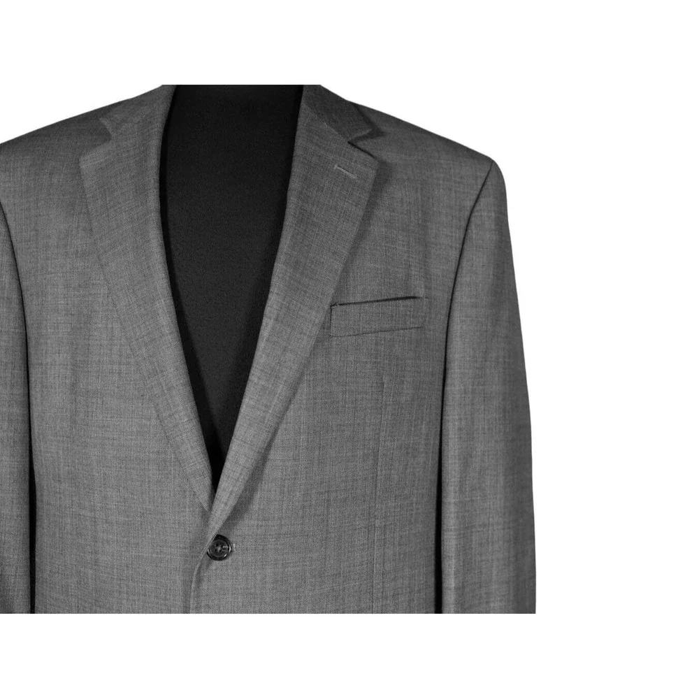 Chaps Ralph Lauren Mens Blazer Gray Wool 2 Button Lined Jacket Sport Coat 44R